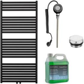 CERANO Koupelnový elektrický radiátorový set Vincenzo - WIFI - 600W - černá matná - 1340x600 mm
