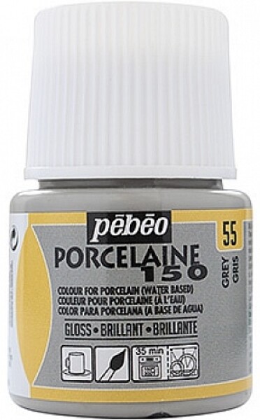 Pébéo Barva na porcelán a sklo Porcelaine 150 45 ml - šedá 55