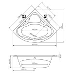 AQUALINE - DUNAJ rohová vana 150x150x48cm, bílá G1350