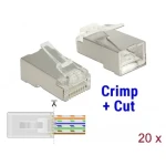 Delock 86454 / Konektor RJ45 Cat.6 STP / krimpovací / stíněný, průhledný / 20 ks (86454)