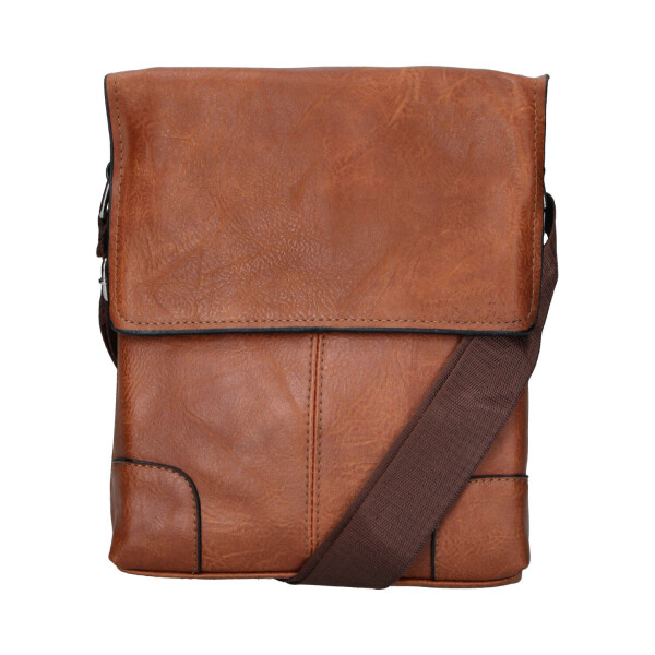 Jednoduchá koženková crossbody taška Enzo, hnědá