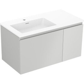 MEXEN/S - Orio koupelnová skříňka 90 cm s umyvadlem Otis levá, 1S, 1D, šedá mat/bílá mat 91A13-09047-3-BBFF62-W18L01