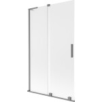 MEXEN/S - Velar L dvoukřídlá posuvná vanová zástěna 110 x 150, dekor, grafit metal 896-110-003-31-95