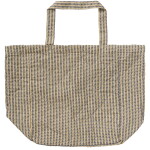 Ib Laursen Prošívaná bavlněná taška Dark blue stems, béžová barva, textil