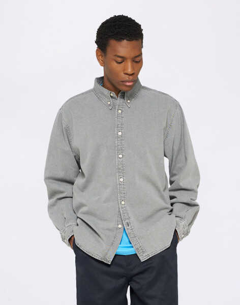 Edwin Arlo Shirt LS Black heavy bleach wash M