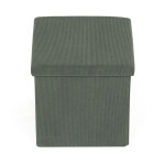 Taburet s úložným prostorem, zelená manšestrová látka