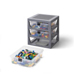 LEGO organizér se třemi zásuvkami tmavě šedá