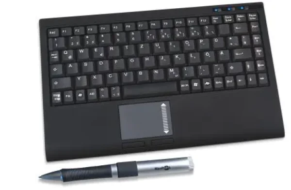 Keysonic ACK-540U+ (US) černá / Mini klávesnice / Touchpad / USB (12862)