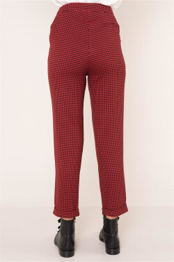 Dámské vzorované kalhoty model 15185737 - FPrice Velikost: M, Barvy: červená - černá