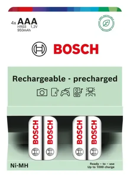 Bosch HR03B4P950/00 / Nabíjecí baterie AAA / Ni-MH / 950 mAh / 4 ks (8594162800544)
