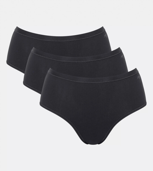 Dámské kalhotky GO Daily Cotton Midi 3P - BLACK - černé 0004 - SLOGGI BLACK XL