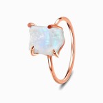 Royal Fashion prsten 14k zlato Vermeil GU-DR15849R-ROSEGOLD-MOONSTONE Velikost: 7 (EU: 54-56)