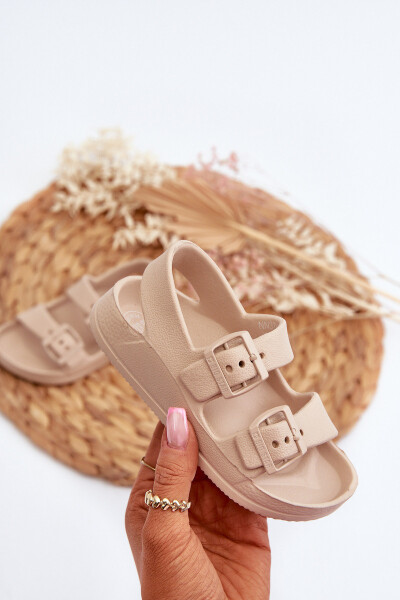 Dětské lehké žabky s přezkami BIG STAR NN374544 béžové 32