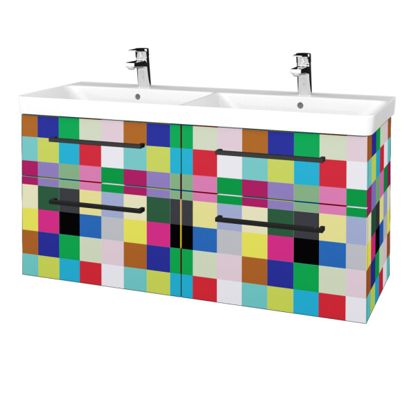 Dřevojas - Umyvadlová skříňka Q MAX SZZ4 120 - Individuální odstín dle RAL/NCS / Úchytka T06 / Individuální odstín dle RAL/NCS 332280H