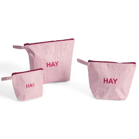 HAY Kosmetická taška Candy Mono Wash Bag Wash Light Pink – set 3 ks, růžová barva, plast