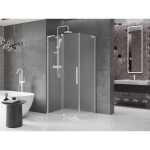 MEXEN/S - Velar L sprchový kout, posuvné dveře 120 x 90, dekor, bílá 871-120-090-33-20