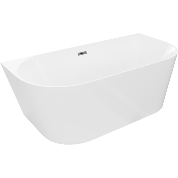 MEXEN/S - Oval Slim volně stojící vana nástěnná 170 x 80, bílá, sifon a přepad grafit metal 52661708000-95