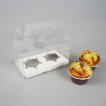 Cake star plastový box na 2ks cupcakes s vložkou 16 x 9,5 x 15,8 cm