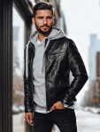 Pánská kožená bunda černá FashionStreet TX4330 XXL