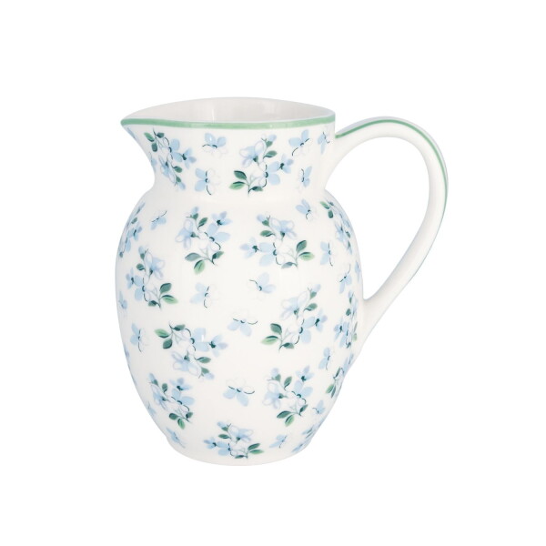 GREEN GATE Porcelánový džbánek Alaia White 0,5 l, modrá barva, porcelán