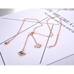 Ocelový náhrdelník Amelia Gold - chirurgická ocel, motýl, Zlatá 40 cm + 5 cm (prodloužení)