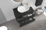 CERANO - Koupelnová skříňka Carole - černá matná + deska pod umyvadlo Navira Pro - 36 mm - 70x51,6x46 CER-668297