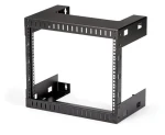 StarTech Nástěnný regál 8U černý / Nástěnný regál / nosnost 80 kg / hloubka 303 mm / ocel (RK812WALLO)