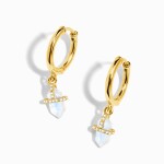 Royal Fashion náušnice 18k zlato Vermeil GU-DR16430E-YELLOWGOLD-MOONSTONE-TOPAZ