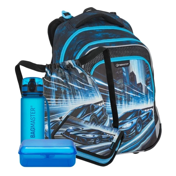 Bagmaster LUMI 26 C velký školní set pro prvňáčky – auto Modrá 25 l 191843
