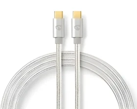 Nedis USB-C - USB-C / Kabel / USB 3.2 Gen 1 / 60 W / 4K 60Hz / 5 Gbps / 2 m / Opletený (CCTB64700AL20)