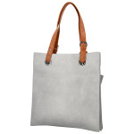 Módní dámská koženková kabelka na rameno Paytona, světle šedá