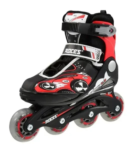 Roces COMPY 4.0 Boy černá, červená / Kolečkové brusle / vel. S (30-33) / ABEC 3 / kolečka 64x24 mm (ROCES-CH-S-4.0)