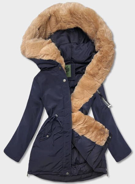 Tmavě modrá dámská zimní bunda parka (CAN-588) odstíny modré XL (42)