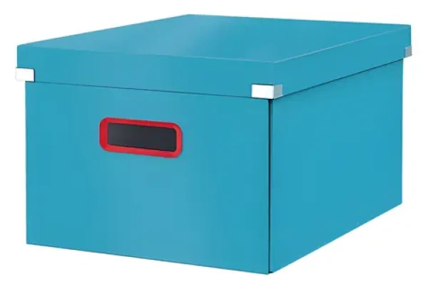 Leitz ClickStore Cosy M (A4) klidná modrá / Úložná krabice s víkem / karton / 281 × 200 × 370 mm (53480061)