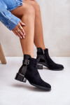 Elegantní Boty Na Podpatku Zateplené MR880-040 Černé 38