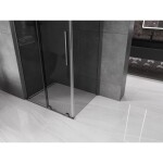 MEXEN/S - Velar L sprchový kout, posuvné dveře 110 x 70, grafit, grafit kartáčovaná 871-110-070-43-66