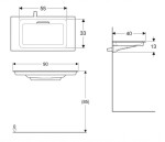 GEBERIT - ONE Umyvadlo nábytkové 90x40x13 cm, skrytý přepad, bez otvoru pro baterii, vodorovný odtok, KeraTect, bílá 500.395.01.1