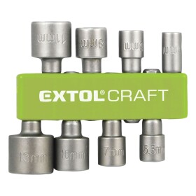 EXTOL CRAFT 10213 Klíče nástrčné HEX do vrtačky, 8ks, 1/4", CrV
