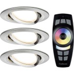 Paulmann 92907 Whirl LED vestavné svítidlo, LED, pevně vestavěné LED, 4.9 W, hliník (kartáčovaný), saténová, sada 3 ks