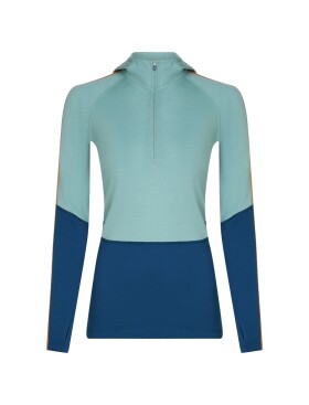 ICEBREAKER Wmns 200 Oasis+ LS Half Zip Hood, Atlantis/Hydro/Trail/Cb (vzorek) velikost: S