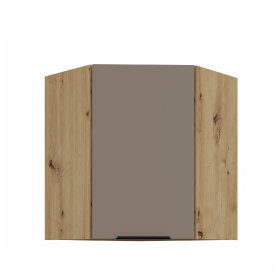 Horní rohová skříňka Aria 60x60 GN-72 1F (45°) Barva korpusu: Dub artisan, Barva dvířek: TA - Sandgrau AFM