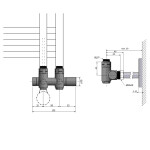 SAPHO - TWIN COMBI připojovací sada ventilů pro středové připojení, pravá, chrom CP461S