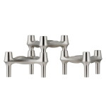 Stoff Nagel Designový svícen BMF STOFF Nagel Brushed Chrome – set 3 ks, stříbrná barva, kov