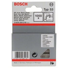 Sponky do sponkovačky z tenkého drátu, typ 53 - 11,4 x 0,74 x 10 mm 1000 ks Bosch Accessories 2609200216