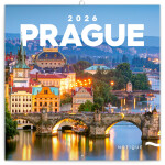 Nástěnný poznámkový kalendář 2026 NOTIQUE - Praha, 30 x 30 cm