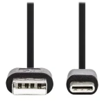 Nedis kabel USB-C - USB-A černý / Kabel USB / USB 2.0 / 10 cm (CCGB60600BK01)