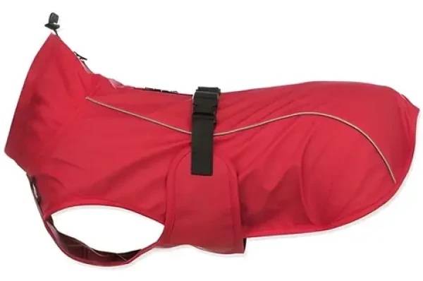 TRIXIE Vimy pláštěnka pro psy XL 70 cm červená / Voděodolná / Reflexní prvky / Nastavitelný krk (G14-680228)
