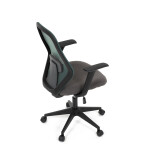 Židle kancelářská, látka zelená, houpací mechanismus, kolečka pro tvrdé povrchy