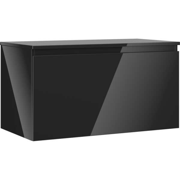 MEXEN/S - Orio koupelnová skříňka pod umyvadlo 90 cm s deskou, 1 šuplík, černá lesk 91A10-09047-1-BFC70
