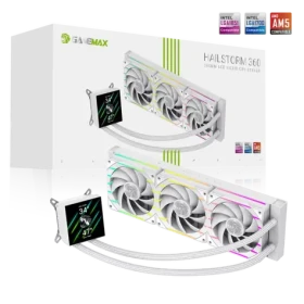 Gamemax HAILSTORM 360 LCD bílá / Komplet vodního chlazení CPU / 360 mm / LCD displej (HAILSTORM 360 LCD WH)